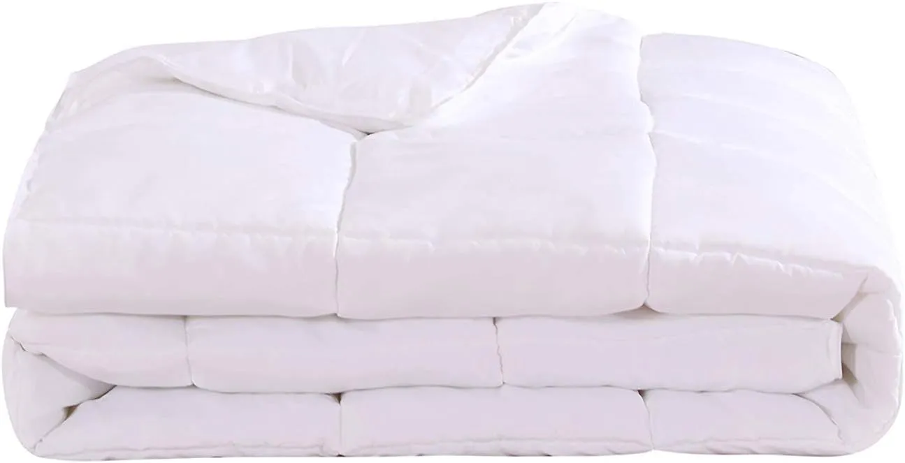 Royal Tradition Down Alternative Comforter (King-Calking, 106x90) 60-Ounces of Fill, Solid Baffle Box Pattern, Soft and Fluffy Hotel Style Duvet Insert with Corner Ties, White