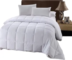 Royal Tradition Down Alternative Comforter (King-Calking, 106x90) 60-Ounces of Fill, Solid Baffle Box Pattern, Soft and Fluffy Hotel Style Duvet Insert with Corner Ties, White