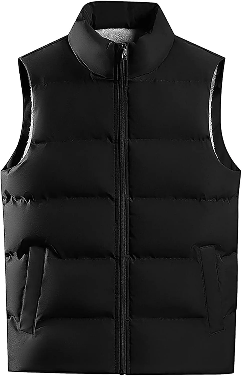 RTRDE Men's Puffer Vest Lightweight Golf Vest Warm Outdoor Fleece Lined Sleeveless Jacket For Hiking Travel Casual, M-6XL
