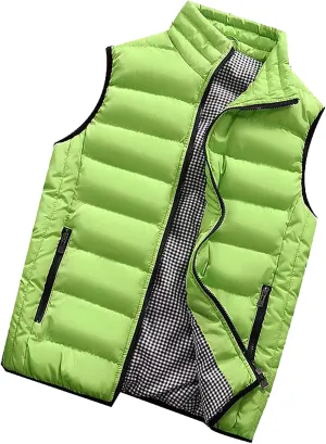 RTRDE Men's Winter Vest Outdoor Casual Stand Collar Padded Vest Coats Puffer Packable, M-5XL
