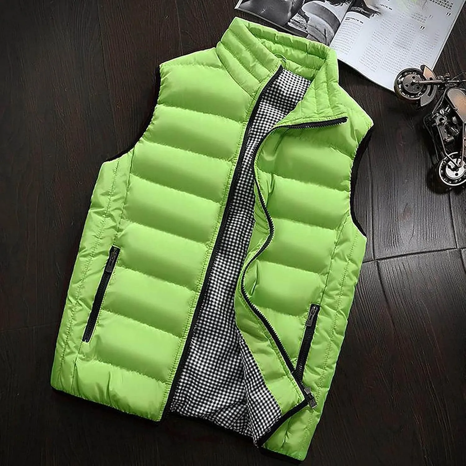 RTRDE Men's Winter Vest Outdoor Casual Stand Collar Padded Vest Coats Puffer Packable, M-5XL