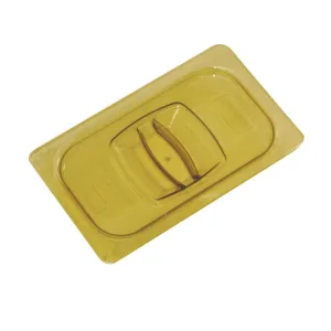 Rubbermaid® Commercial Insert Pan Handled Notched Cover, 6.38 x 0.39 x 10.38, Amber, Plastic, 6/Carton