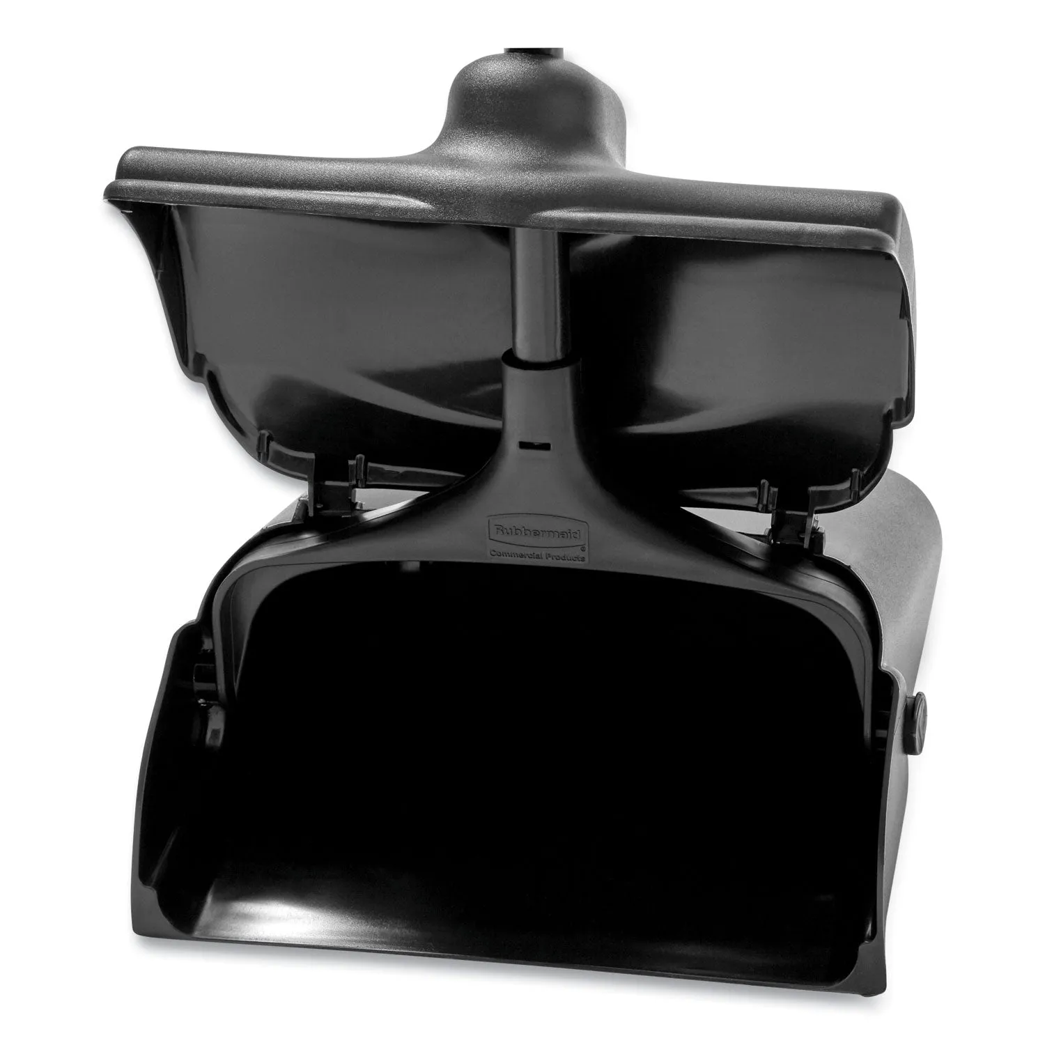 Rubbermaid® Commercial Lobby Pro Upright Dustpan, With Cover, 12.5w X 37h, Plastic Pan/metal Handle, Black
