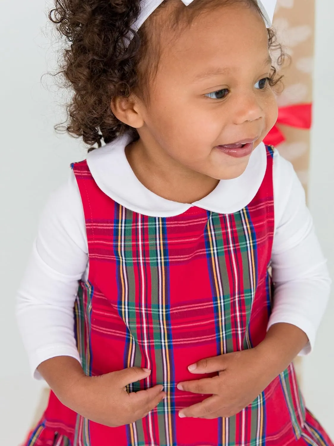 RuffleButts Baby/Toddler Girls Peter Pan Collar Bodysuit One Piece Outfit