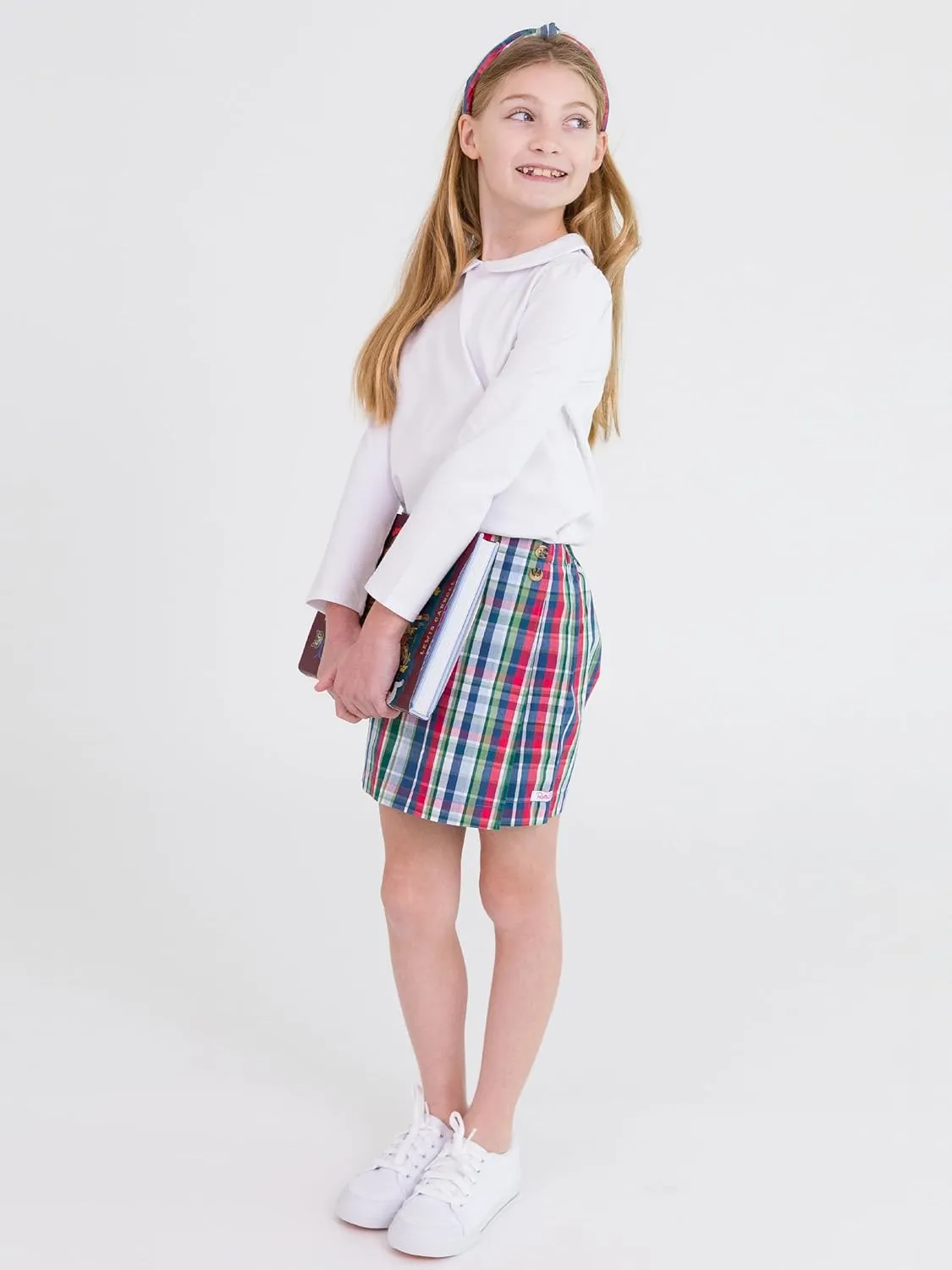RuffleButts Toddler/Girls Peter Pan Collar Long Sleeve Top Shirt
