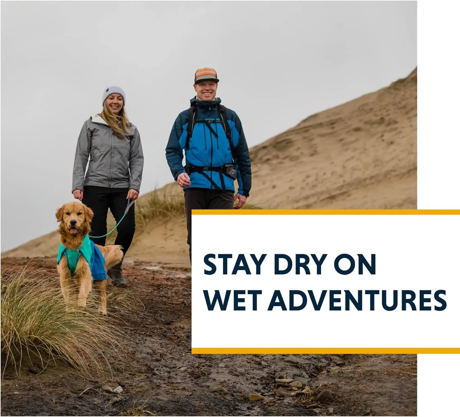 Ruffwear, Sun Shower Dog Raincoat, All-Weather Jacket, Waterproof, Windproof & Lightweight, Midnight Blue, Medium