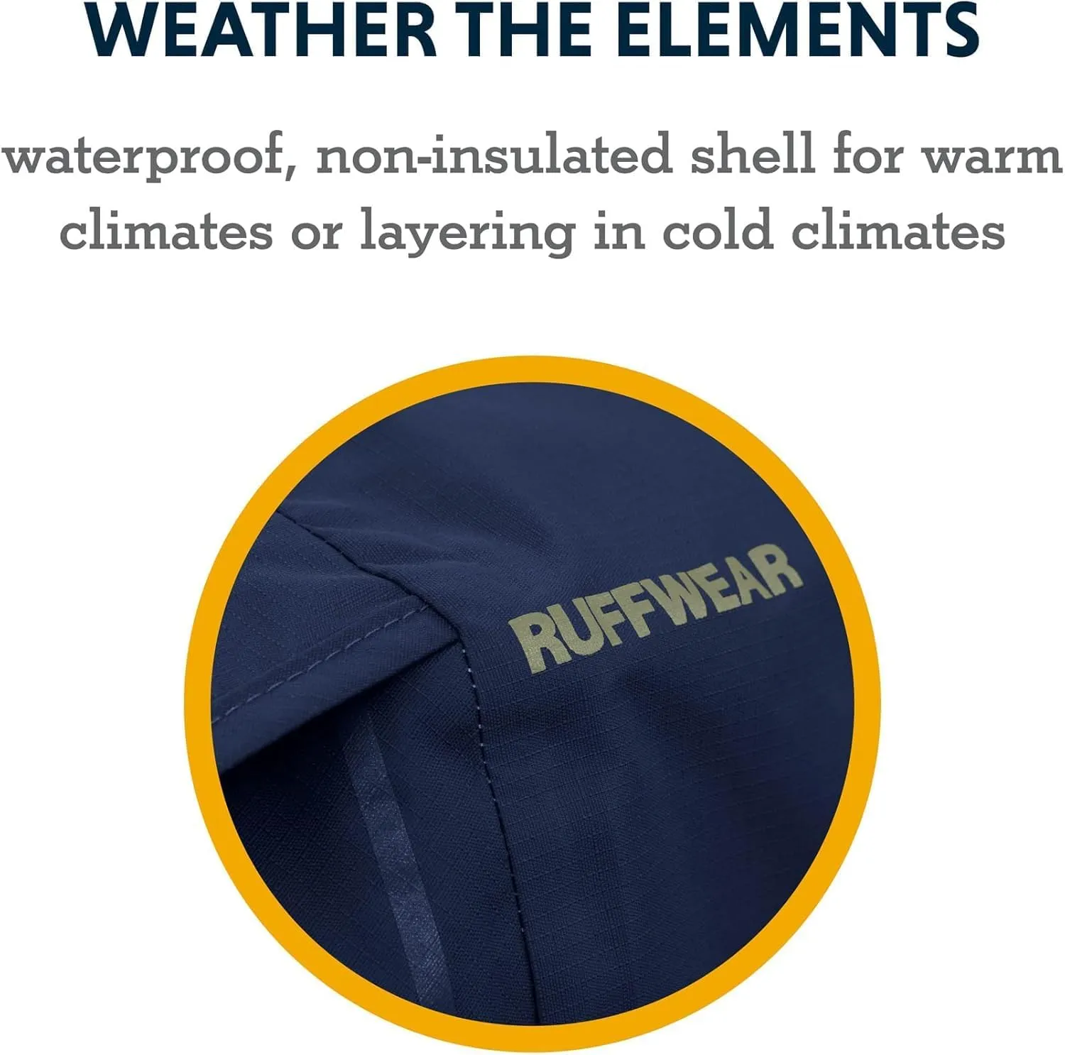 Ruffwear, Sun Shower Dog Raincoat, All-Weather Jacket, Waterproof, Windproof & Lightweight, Midnight Blue, Medium