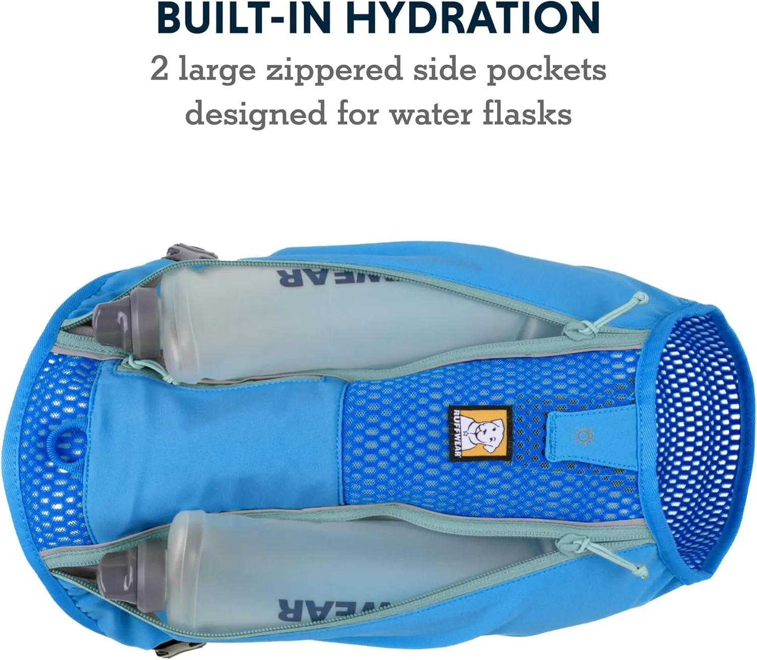 Ruffwear, Trail Runner Running Vest, with Hydration Bladder, Blue Pool, Large/X-Large