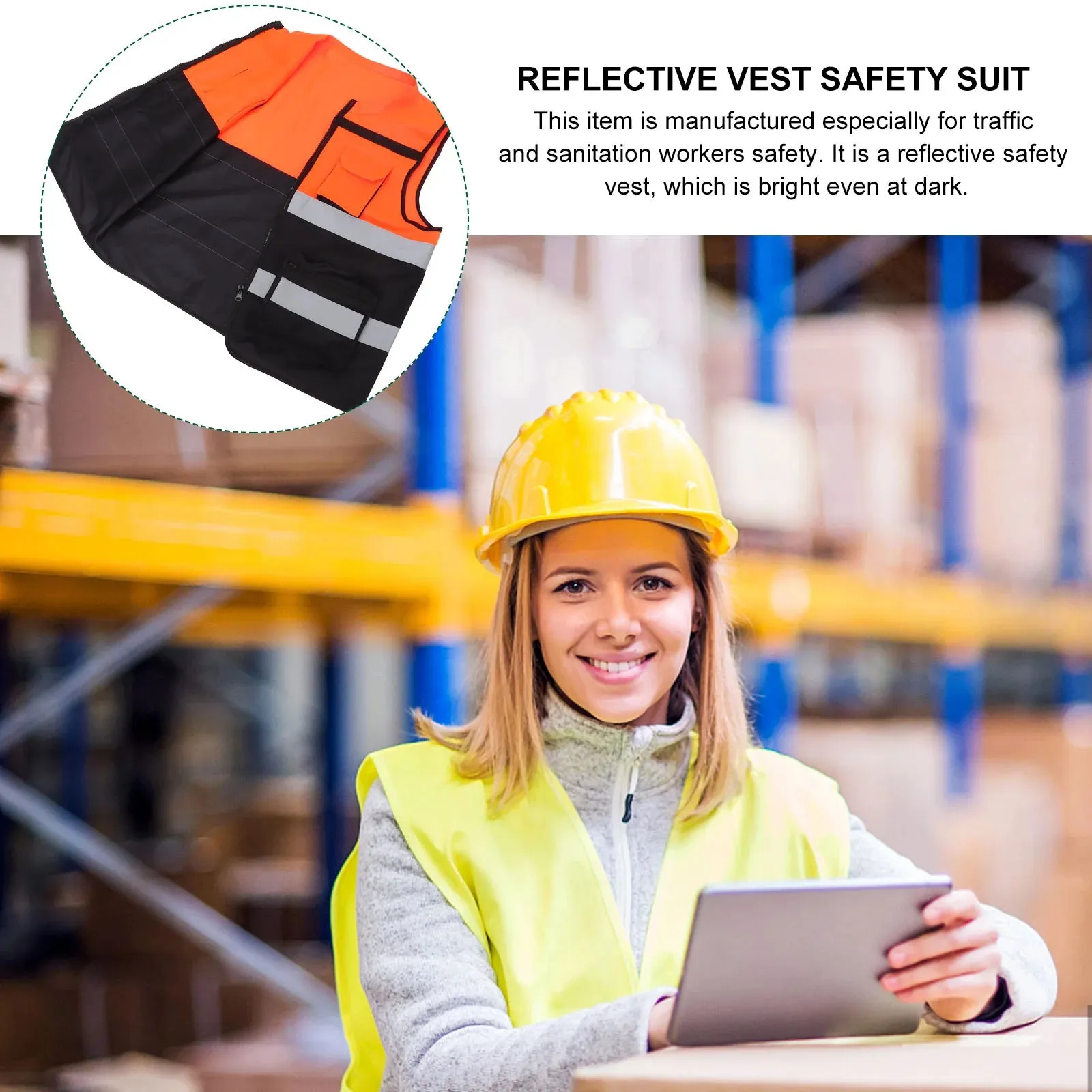 Running Vest Reflective Safety Clothing High Visibility Construction at Night Security Woman