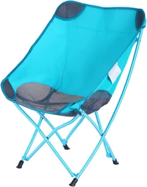 RUVOO Camping Chair Folding Chairs Lawn Chairs Ultralight Camping Chair with Mesh Stitching Compact Folding Backpacking Seat Stool with Large Back Storage Pocket Folding Chair Camp Chair Moon Chair