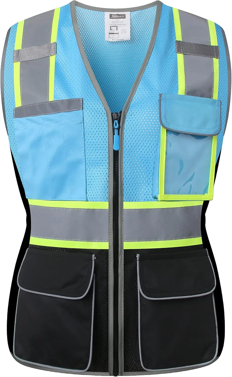 Safety Vest For Women,High Visibility Reflective Vest With Multi Pockets And Zipper,Work Vest For Lady