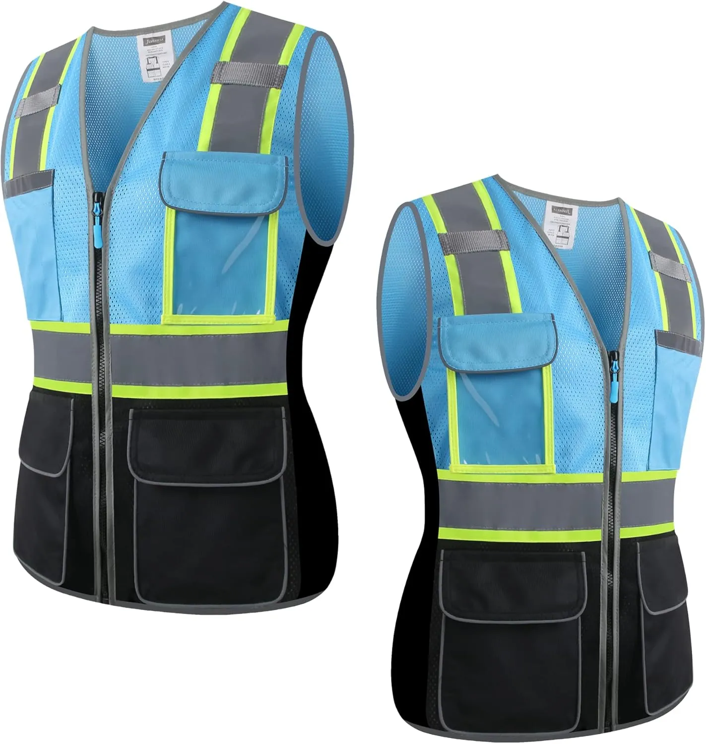 Safety Vest For Women,High Visibility Reflective Vest With Multi Pockets And Zipper,Work Vest For Lady