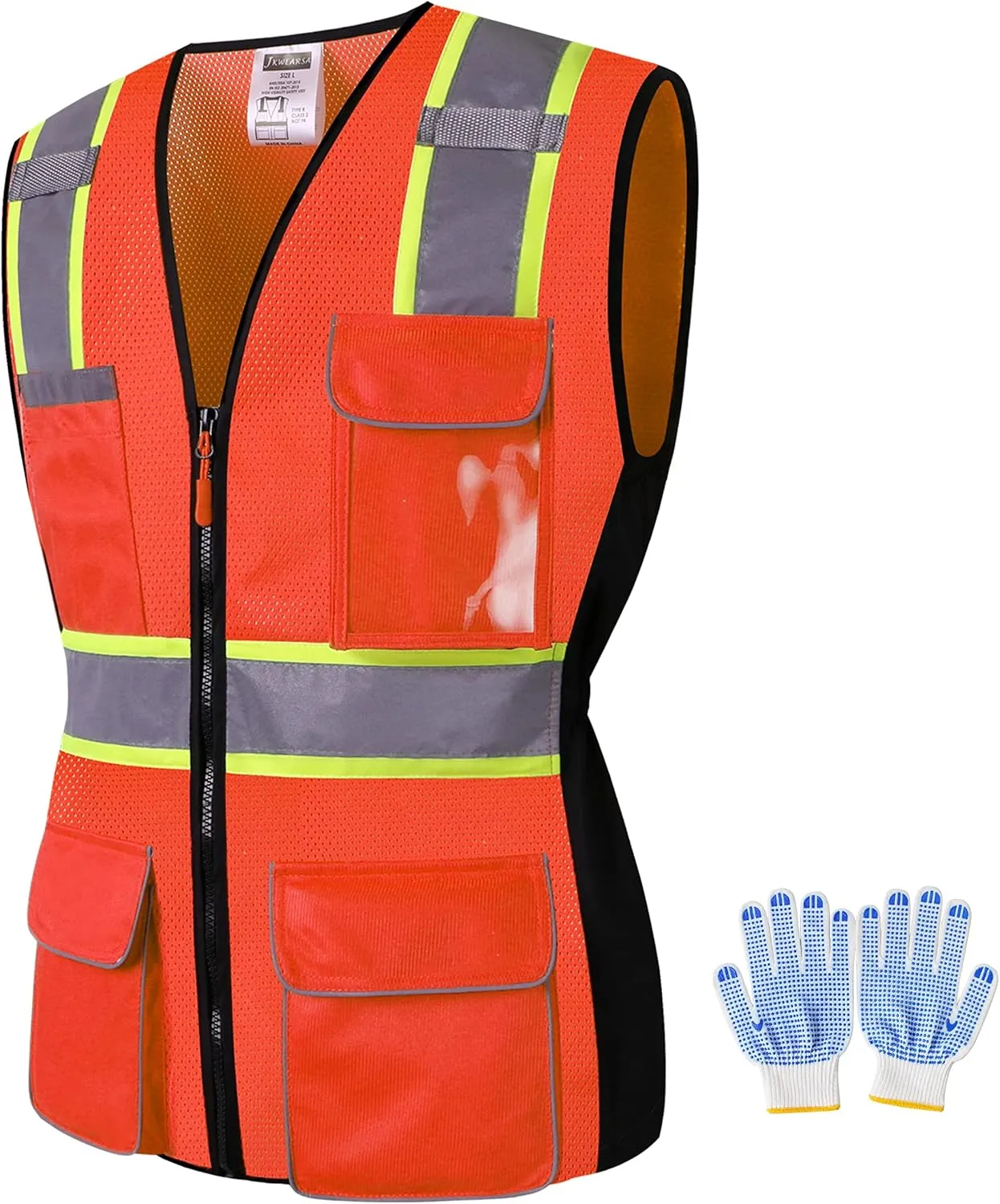 Safety Vest For Women,High Visibility Reflective Vest With Multi Pockets And Zipper,Work Vest For Lady