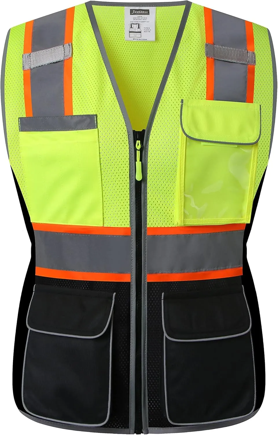 Safety Vest For Women,High Visibility Reflective Vest With Multi Pockets And Zipper,Work Vest For Lady