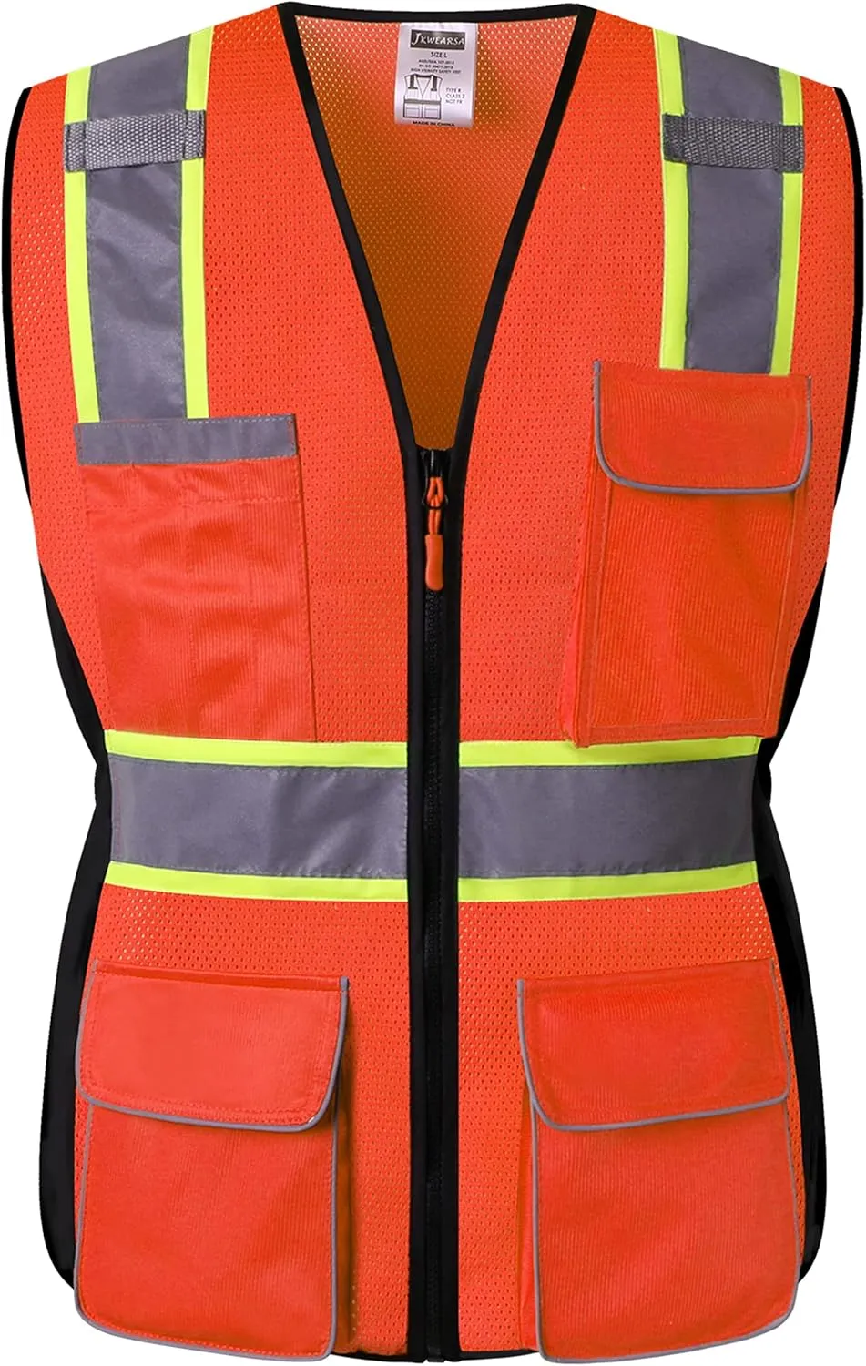 Safety Vest For Women,High Visibility Reflective Vest With Multi Pockets And Zipper,Work Vest For Lady