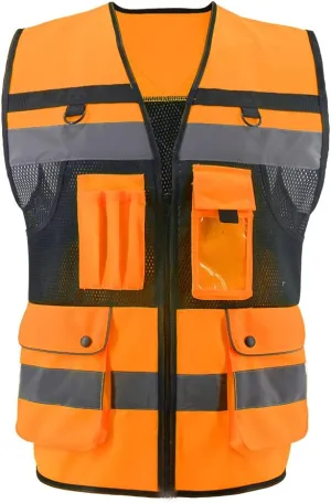 Safety Vest High Visibility Reflective Construction Vest