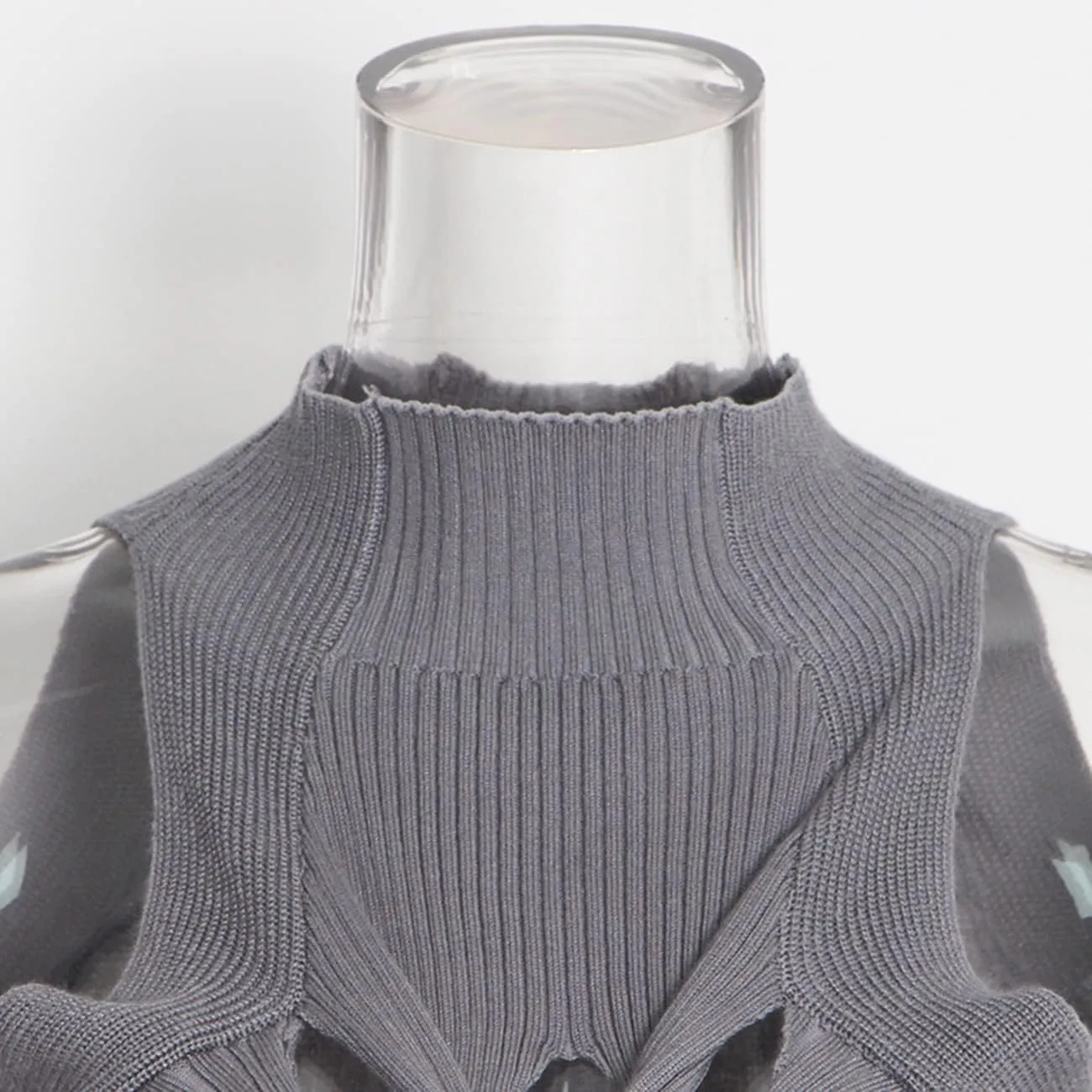 SAFRISIOR Women Sexy Hollow Out Twist Front Knitted Tank Tops Sleeveless High Neck Cut Out Sweater Vest