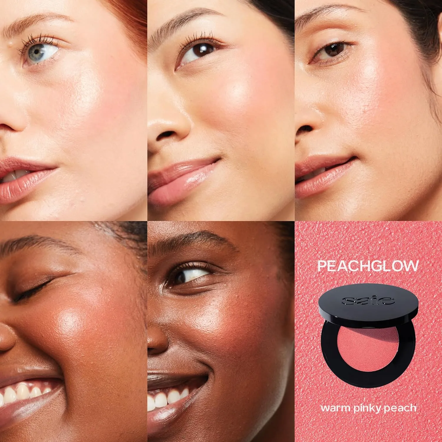 Saie Glow Sculpt Multi-Use Highlighter   Cream Blush Refill - Lightweight with Hyaluronic Acid   Micropearl for Radiant, Glowing Skin - Peachglow (.02 oz)