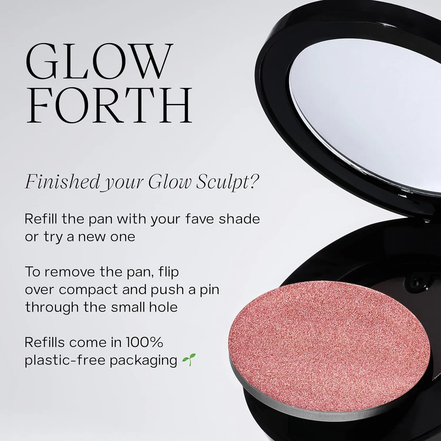 Saie Glow Sculpt Multi-Use Highlighter   Cream Blush Refill - Lightweight with Hyaluronic Acid   Micropearl for Radiant, Glowing Skin - Peachglow (.02 oz)