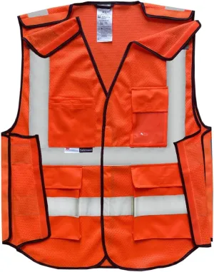 Salzmann Multi-Pocket Safety Vest - High Visibility 5-Point-Breakaway Vest - Made with 3M Reflective Material
