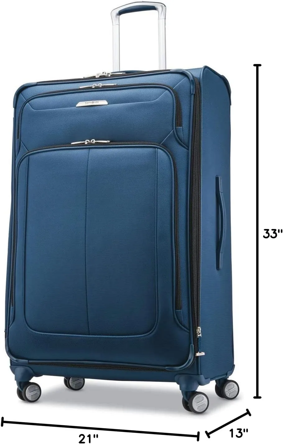 Samsonite Solyte DLX Softside Expandable Luggage with Spinner Wheels, Mediterranean Blue, Checked-Large 29-Inch