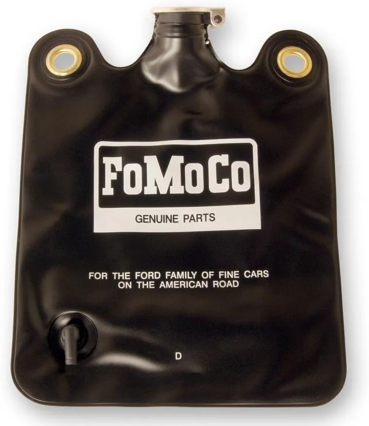 Scott Drake Concours Windshield Washer Bag with Flip Cap and FoMoCo Logo, Compatible with 1966 Ford Mustang, Model C1AZ-17618-E