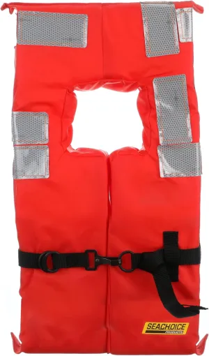 Seachoice Type I Commercial Offshore Vest & Jacket, Fluorescent Orange, Reflective Panels, Various Sizes