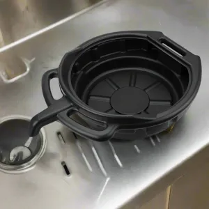 SEDY 15L Oil Change Pan Drain Tray Portable Dish Coolant Recovery Pan Black-TAS_Metro