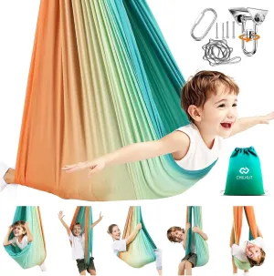 Sensory Swing for Indoor & Outdoor Use, 220lb Capacity, Double Layer Fabric with 360° Rotation, Indoor Swing for Kids & Adults, Soft, Durable and Comfortable