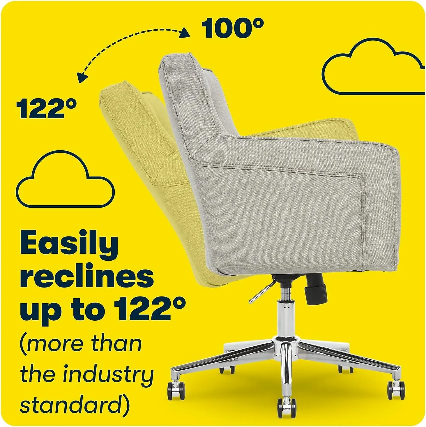 Serta Ashland Home Office Chair, Light Gray