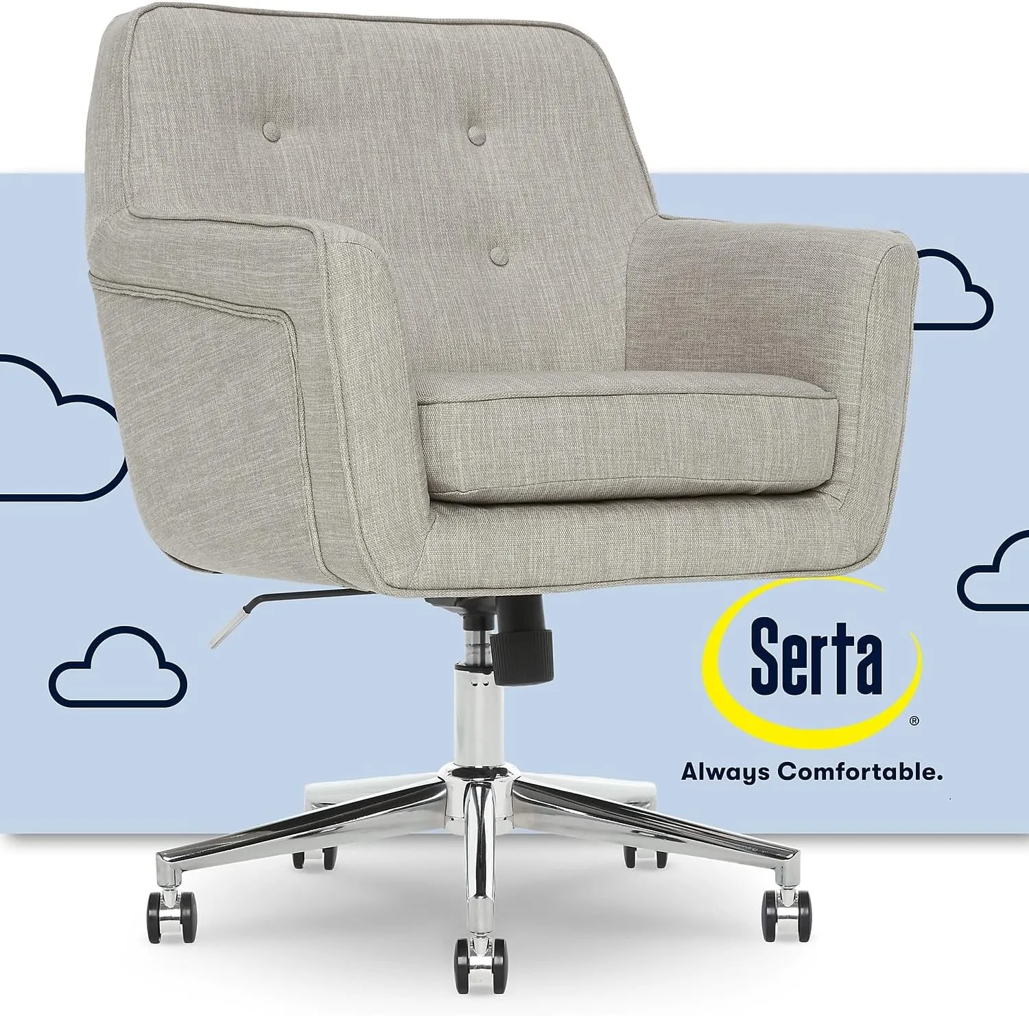 Serta Ashland Home Office Chair, Light Gray