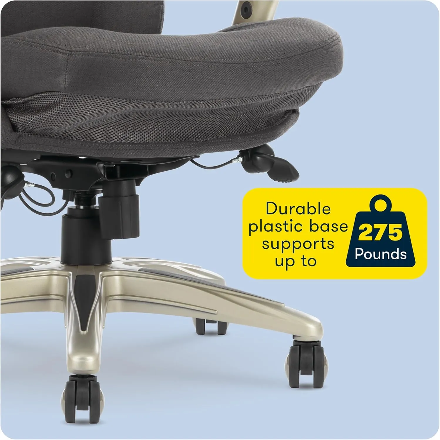 Serta Claremont Ergonomic Executive Office Chair with Back in Motion Technology, Adjustable Mid Back Desk Chair with Lumbar Support, Fabric, Dark Gray