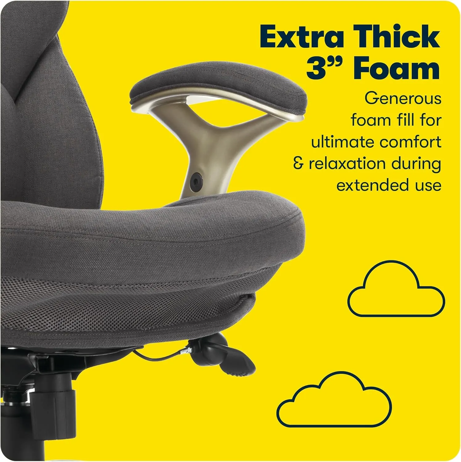 Serta Claremont Ergonomic Executive Office Chair with Back in Motion Technology, Adjustable Mid Back Desk Chair with Lumbar Support, Fabric, Dark Gray