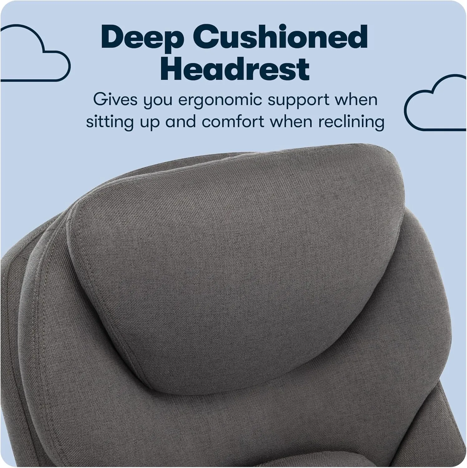 Serta Claremont Ergonomic Executive Office Chair with Back in Motion Technology, Adjustable Mid Back Desk Chair with Lumbar Support, Fabric, Dark Gray