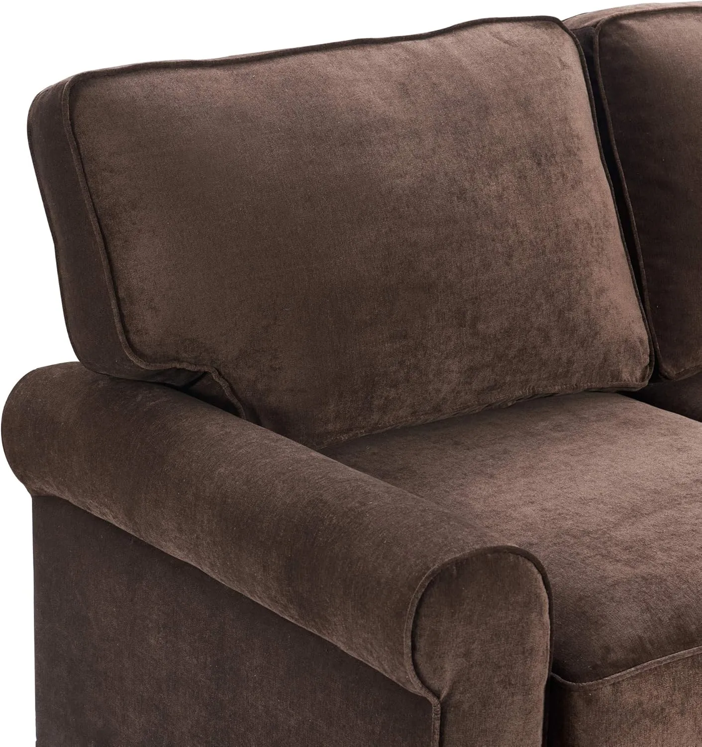 Serta Copenhagen Sofas 1 Two or Three Person Living Room Couch with Soft Foam-Filled Cushions, Easy-to-Clean Microfiber Upholstery, 61" Loveseat with Storage, Dark Brown