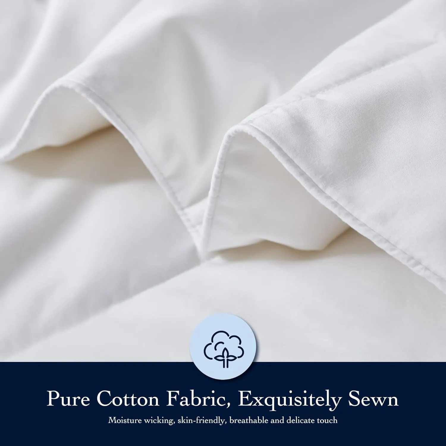 Serta Down Fiber Comforter King Size-All Season Duvet Insert, Luxury Fluffy Bed Comforter 100% Cotton 300 Thread Count Shell, Down Feather Fiber 500 Fill Power with Corner Taps, White 106x90inch