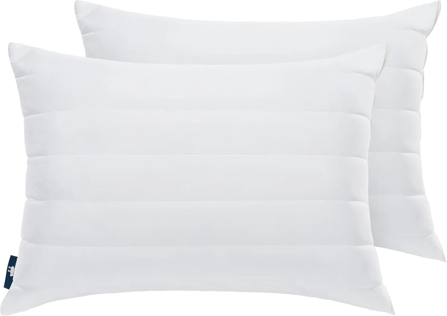 Serta Down Illusion Quilted Hypoallergenic Soft/Medium Bed Pillows for Side, Stomach or Back Sleepers (2 Pack), Queen, White Cooling