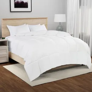 Serta Memory Flex King Size Comforter, All Season Duvet Insert, Breathable and Stain Resistant Down Alternative Comforter, Machine Washable, 106 in x 90 in, White