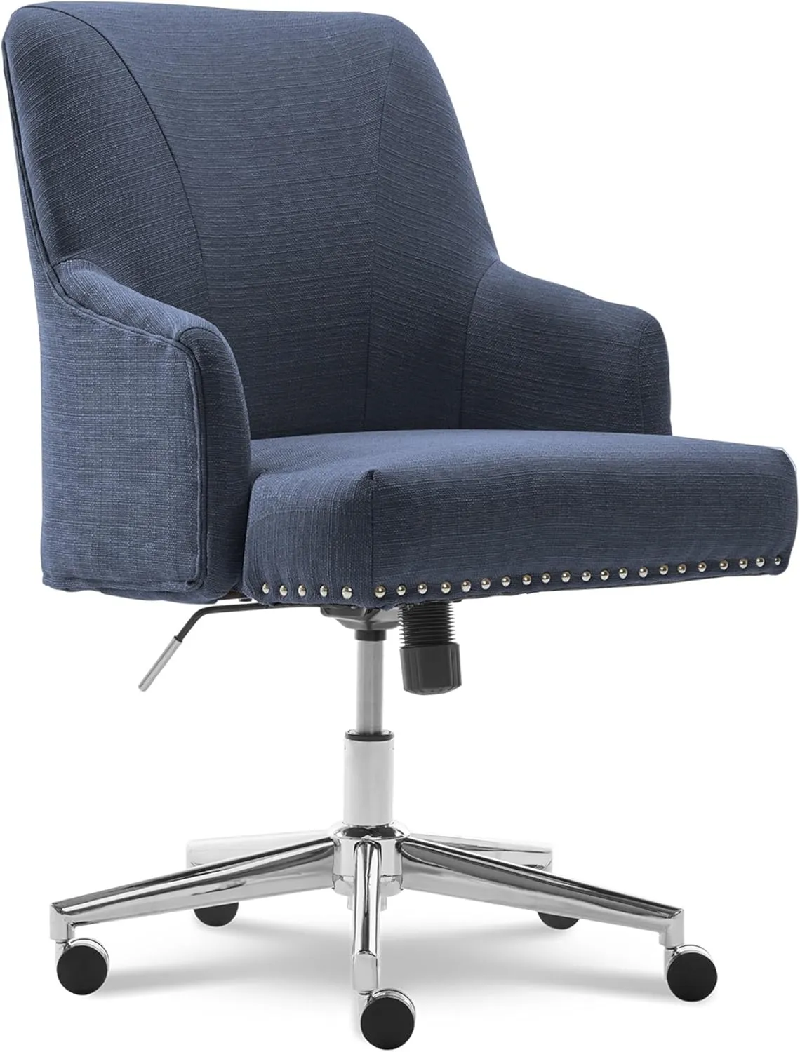 Serta Style Leighton Home Office Chair, Sanctuary Blue Twill Fabric 27.25D x 24W x 38.75H in