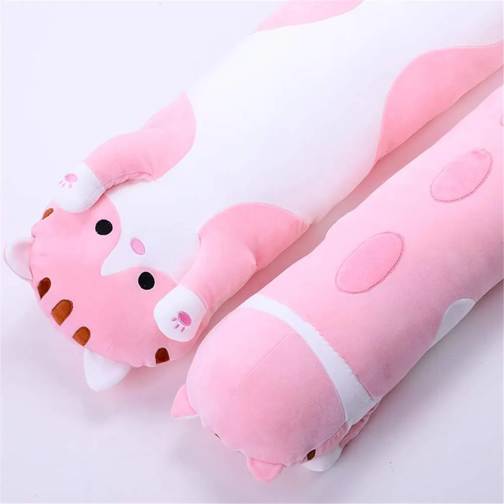 shangman Lovely Plush Cat Cute Cartoon Soft Stuffed Kitten Long Throw Sleeping Pillow Doll Toy Gift for Kids Girlfriend Multiple Size (Pink,70cm/27.5in)