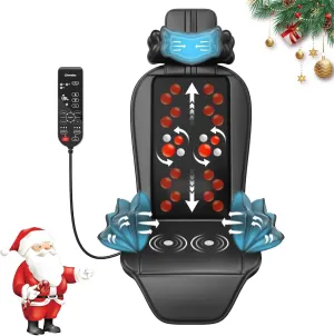 Shiatsu Back Massager for Pain Relief Deep Tissue, Chair Massager with Soothing Heat & Vibration, Soft S-Curve & Height Adjustable for Diverse Body Contours, Home Office Gifts for Men Women