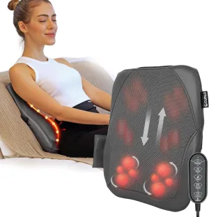 Shiatsu Low Back Massager - 3D Kneading Massage Pillow for Pain Relief,Portable Rolling Massager for Home Office,Ideal Gifts for Her,Him
