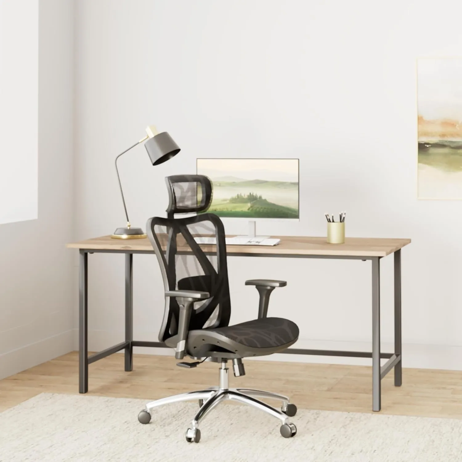 SIHOO M57 Ergonomic Office Chair with 3 Way Armrests Lumbar Support and Adjustable Headrest High Back with Tilt Function (Black)