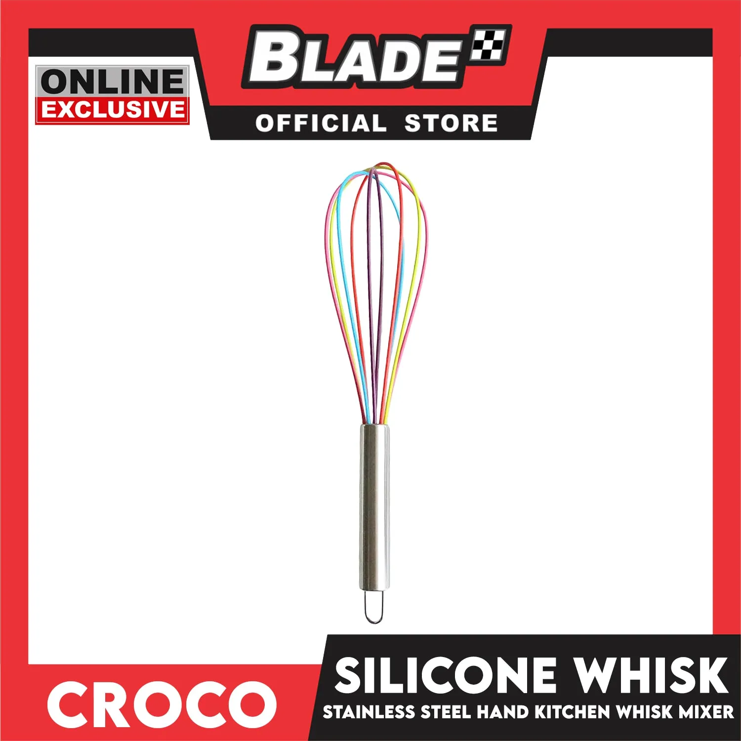 Silicone Whisk Stainless Steel Hand Kitchen Whisk Food Mixer