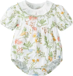 Simplee kids Baby Infant Girls Cotton Short Sleeve Summer Ruffle Romper 3-24 Months