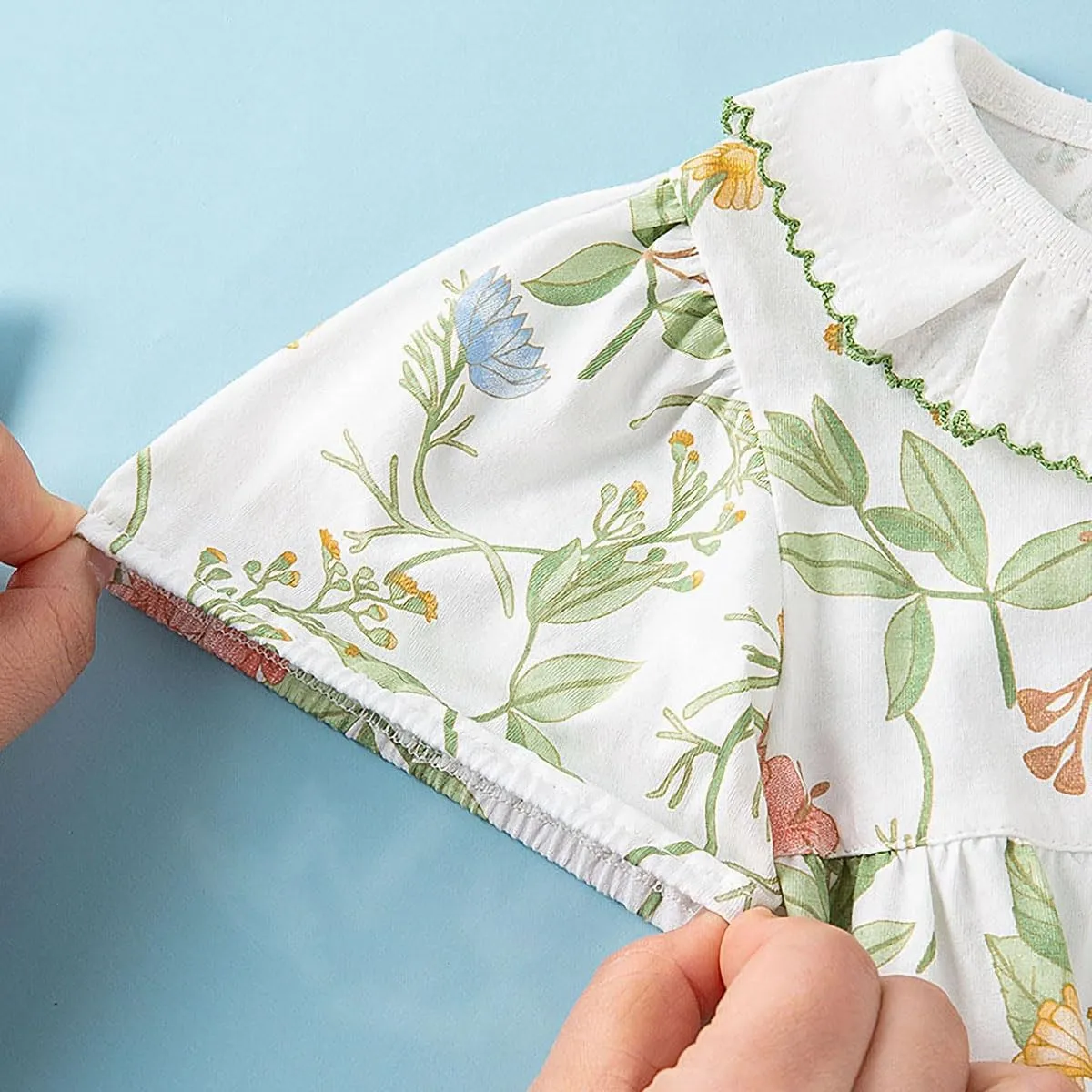 Simplee kids Baby Infant Girls Cotton Short Sleeve Summer Ruffle Romper 3-24 Months
