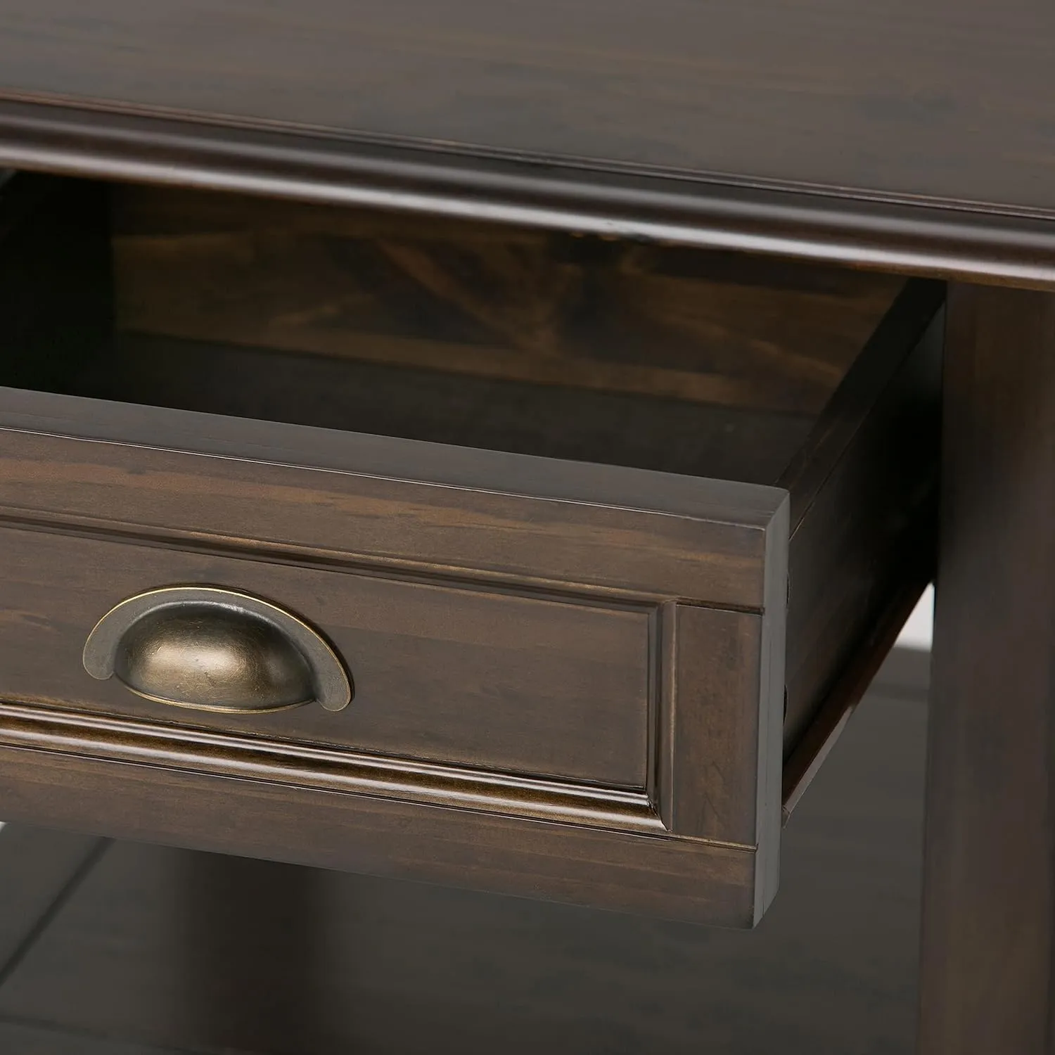 SIMPLIHOME Burlington SOLID WOOD 18 inch Wide Square Transitional End Side Table in Mahogany Brown for the Living Room and Bedroom