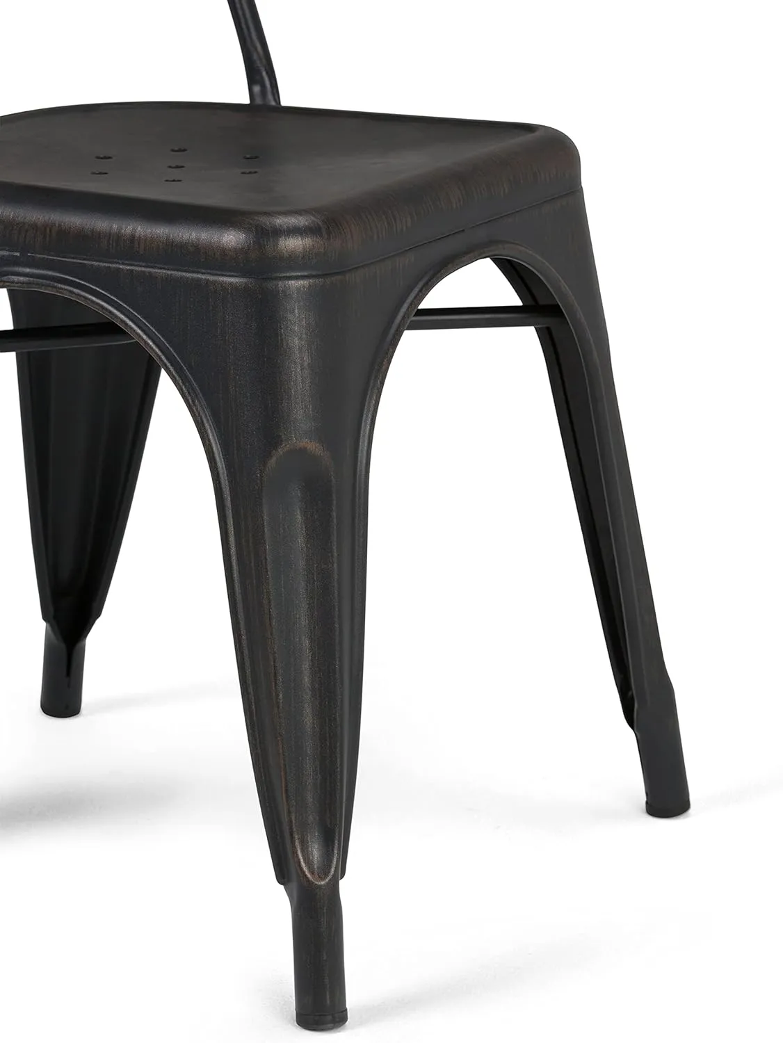 SIMPLIHOME Fletcher Metal Dining Side Chair Set of 2, Distressed Black and Copper, 21.3 x 17.7 x 33.1 inches, Industrial Style for Dining Room
