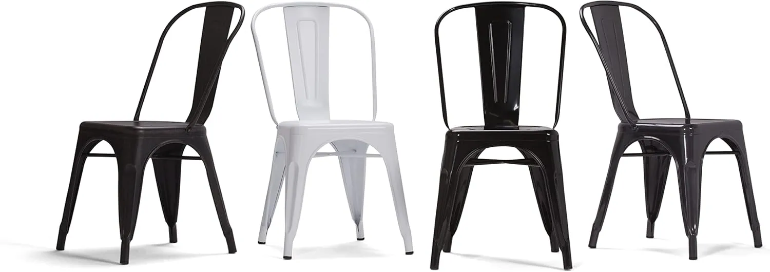 SIMPLIHOME Fletcher Metal Dining Side Chair Set of 2, Distressed Black and Copper, 21.3 x 17.7 x 33.1 inches, Industrial Style for Dining Room