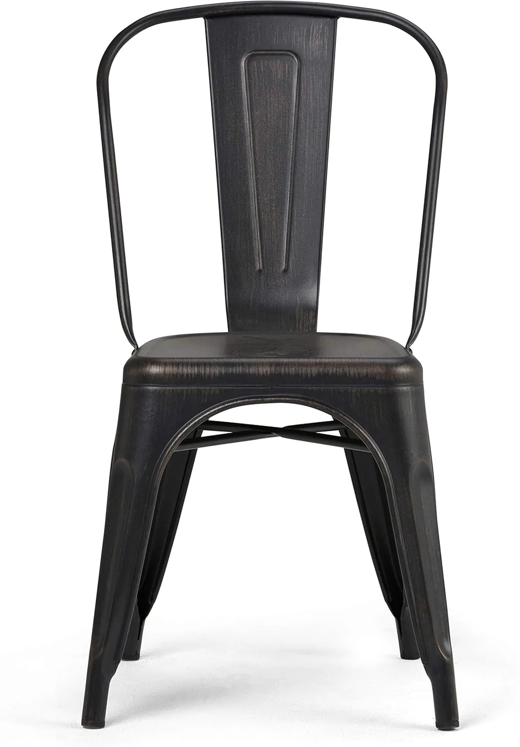 SIMPLIHOME Fletcher Metal Dining Side Chair Set of 2, Distressed Black and Copper, 21.3 x 17.7 x 33.1 inches, Industrial Style for Dining Room
